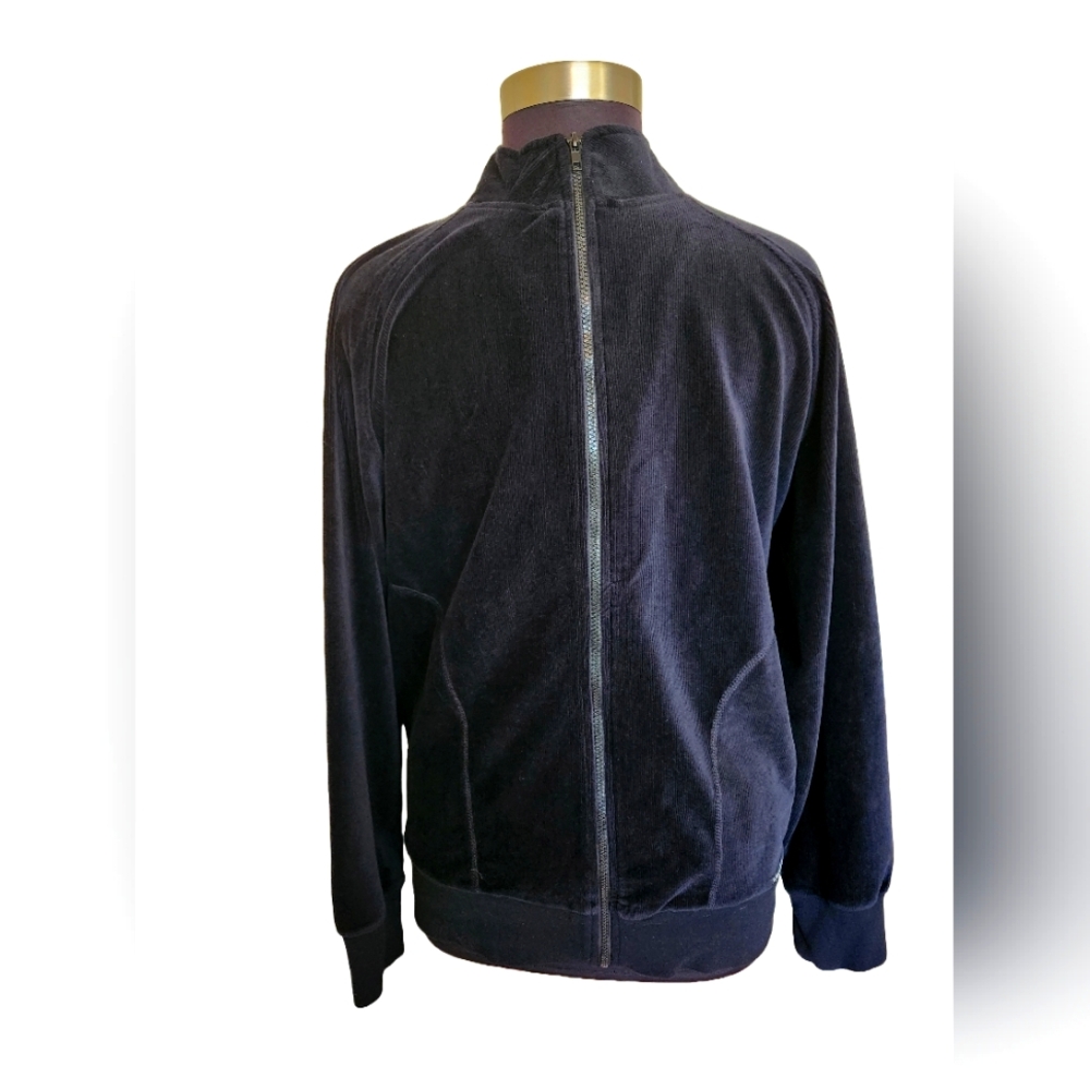Perry Ellis Portfolio Black Corduroy Men's Zip Front Jacket Size Large